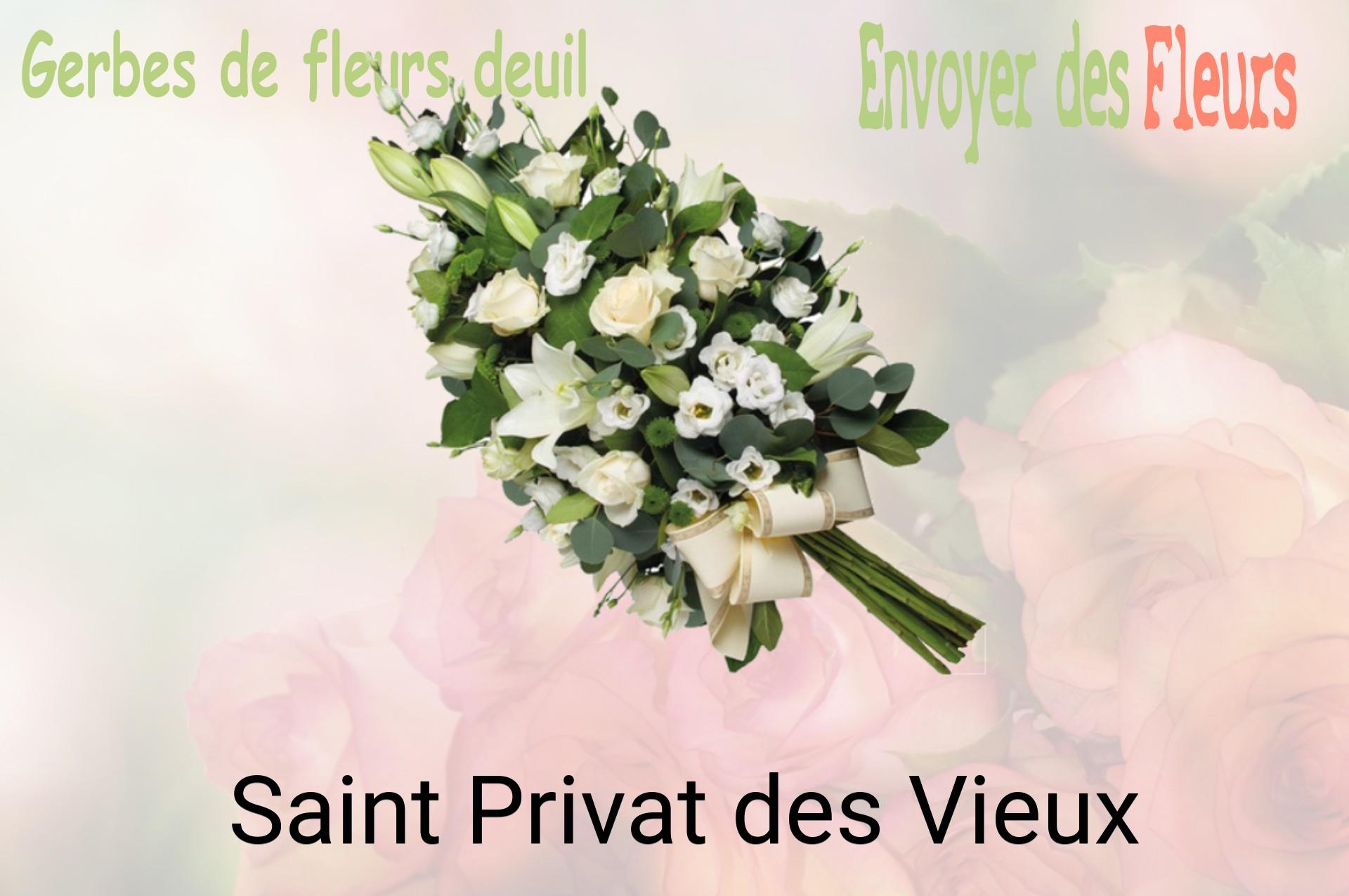 Gerbe de fleurs de deuil livrée à Saint-Privat-des-Vieux